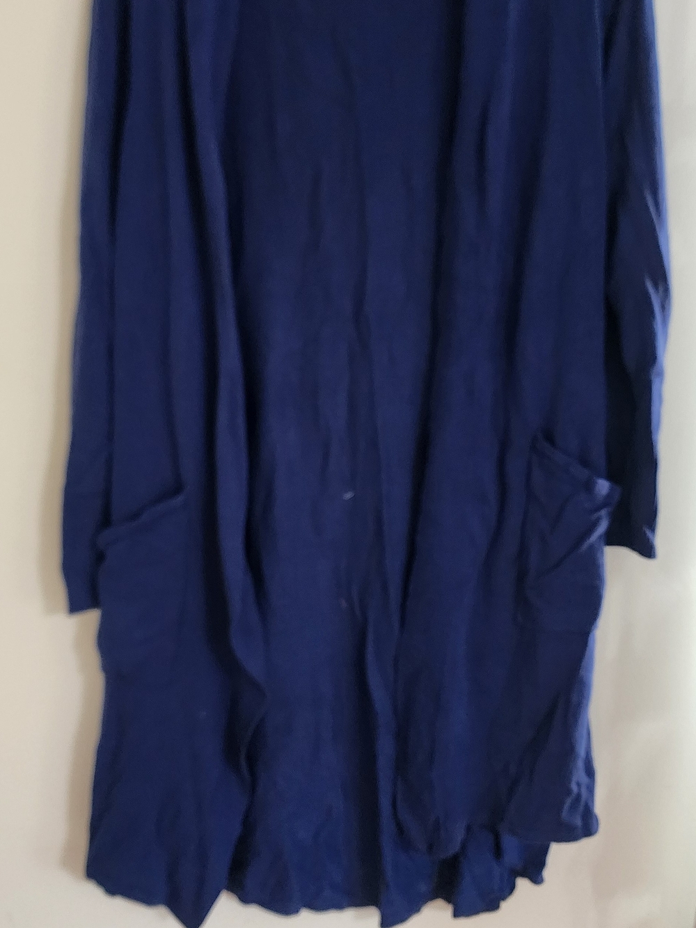 H by Halston Royal Blue Long Open Front Cardigan Pockets Size XL Petite (XLP)